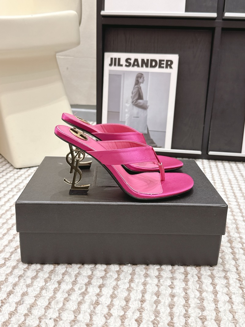 Женские сандалии Saint Laurent с золотым логотипом