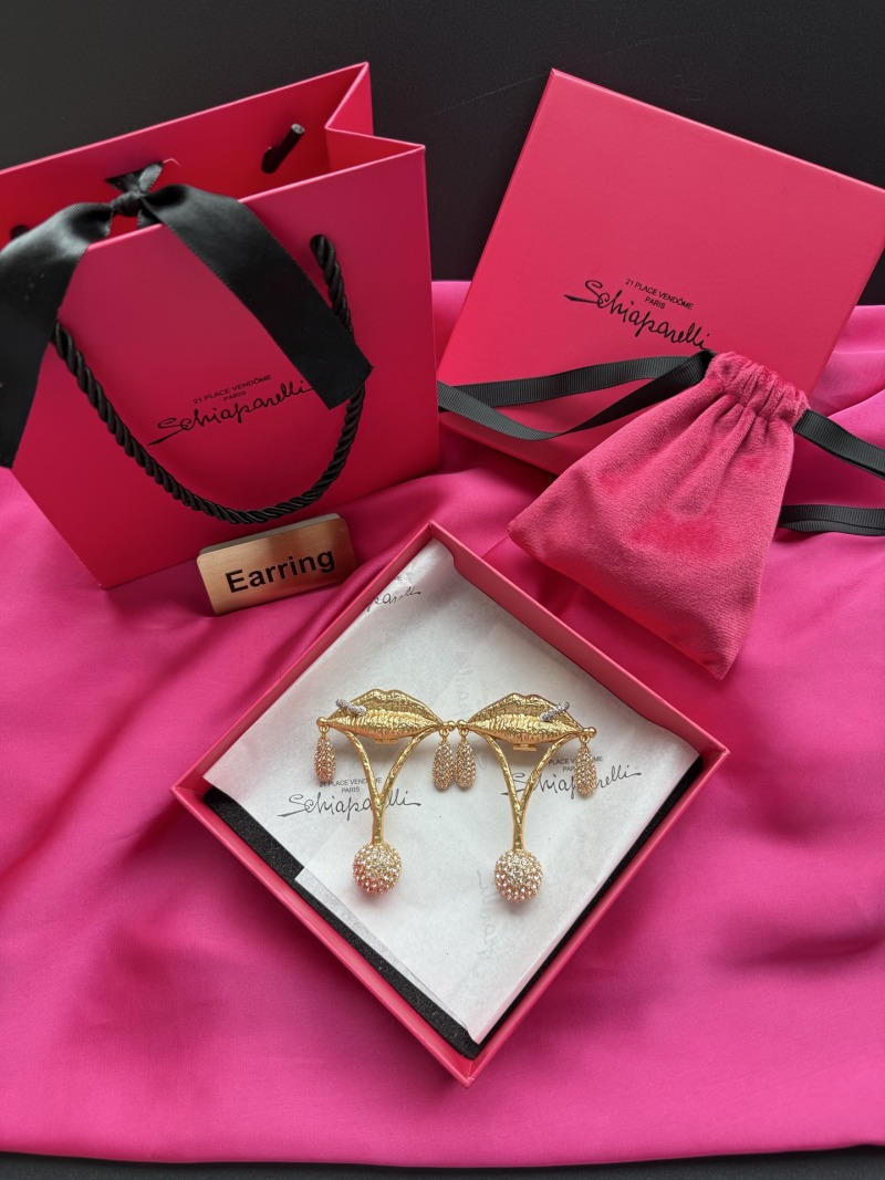 Серьги в виде губ с подвесками Schiaparelli