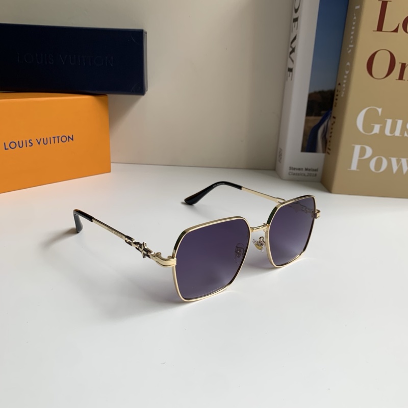 Солнцезащитные очки Louis Vuitton квадратной формы, золотистая оправа