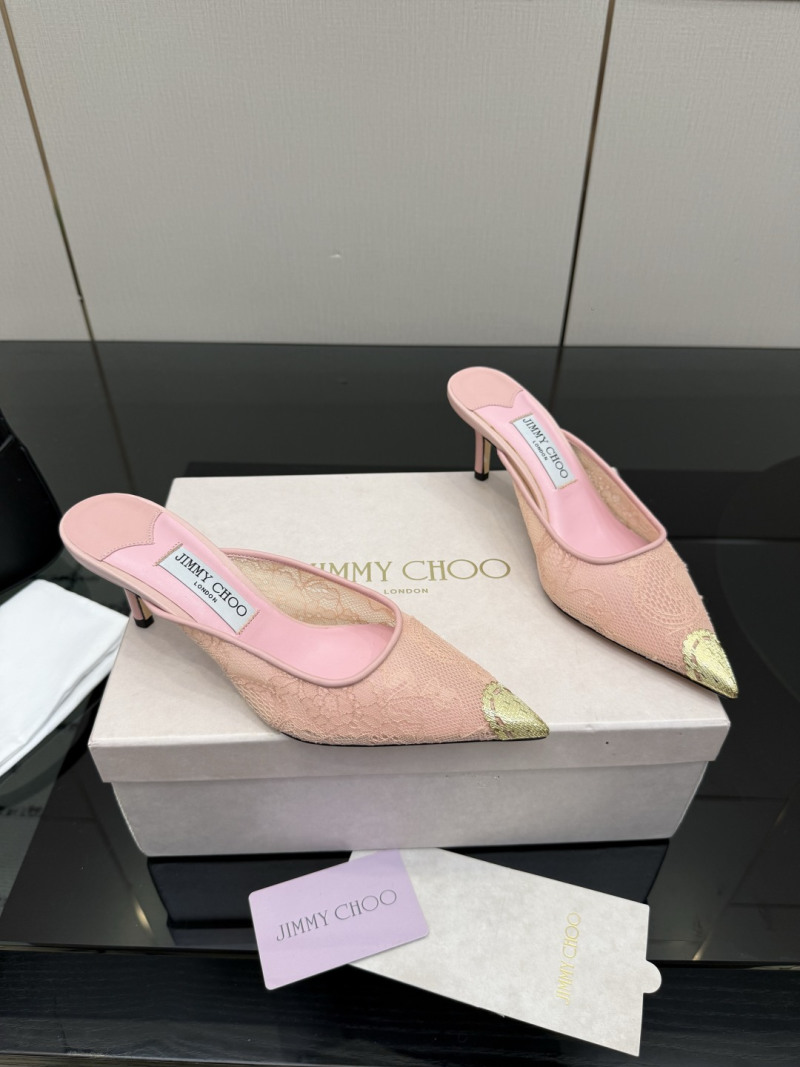 Босоножки женские Jimmy Choo с сетчатым верхом и золотым носком