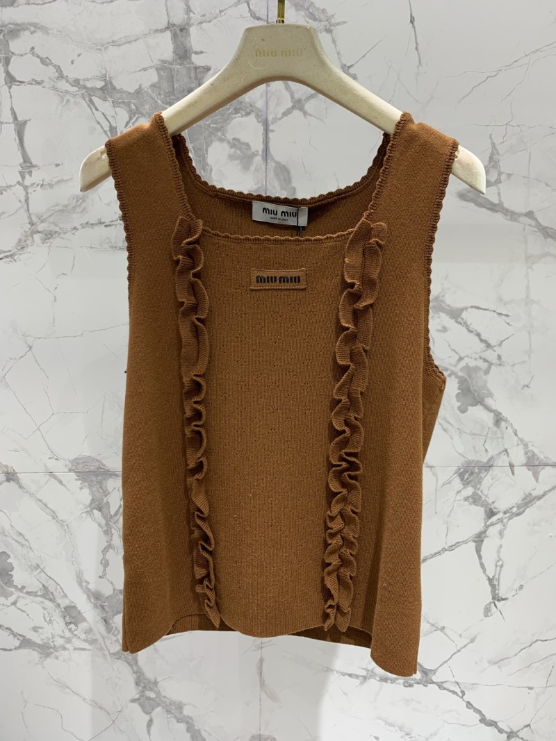 Вязаный топ Miu Miu с оборками женский