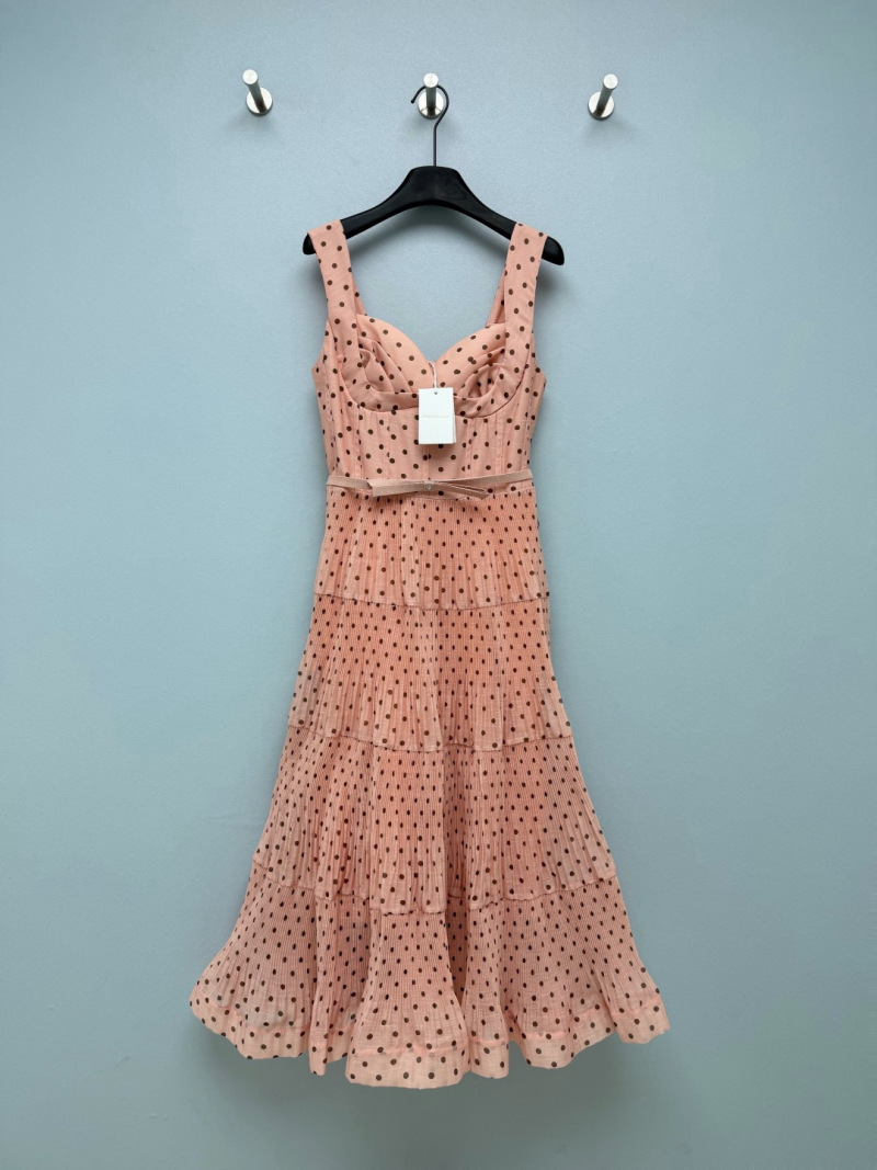 Повседневное платье с кружевной отделкой и поясом Zimmermann