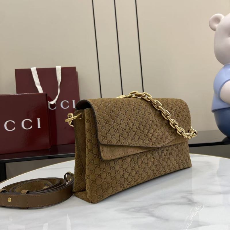 Сумка-кроссбоди Gucci с цепочкой и замшей