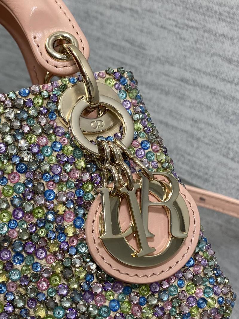 Мини-сумка Dior Lady Dior с кристаллами