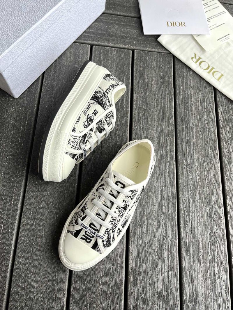 Женские кроссовки Dior White Oblique с утолщенной подошвой