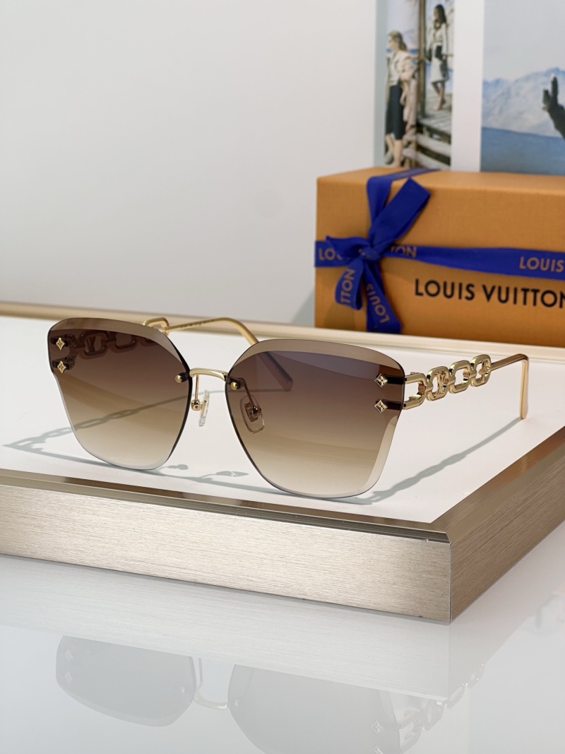 Солнцезащитные очки Louis Vuitton геометрические золотистые