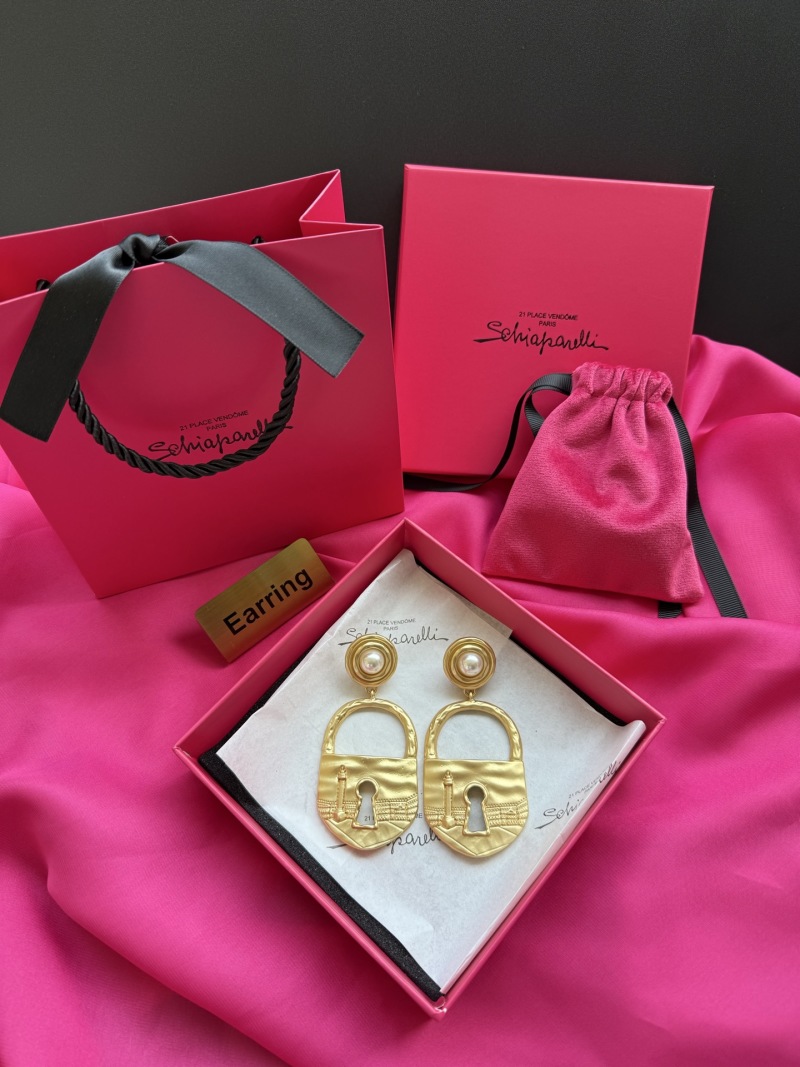 Серьги в виде замков с жемчугом Schiaparelli
