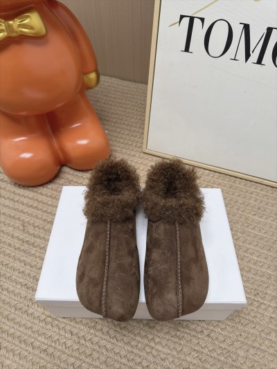 Женские угги из замши с мехом