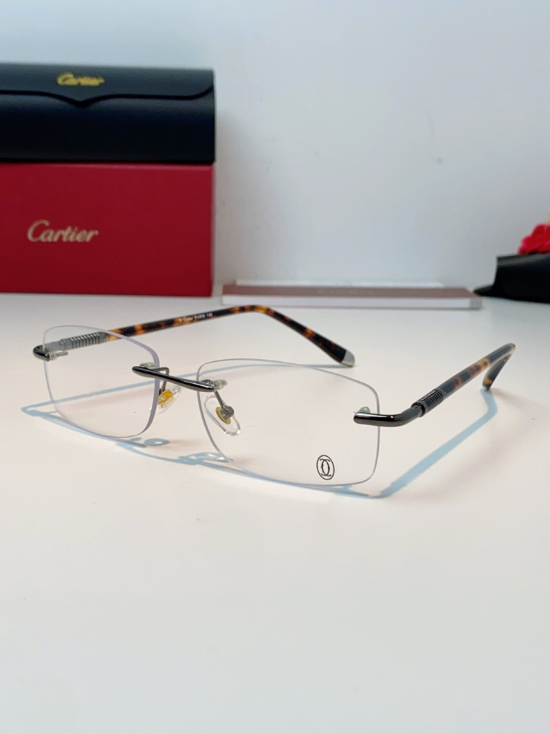 Бескаркасные очки прямоугольной формы стиль Cartier