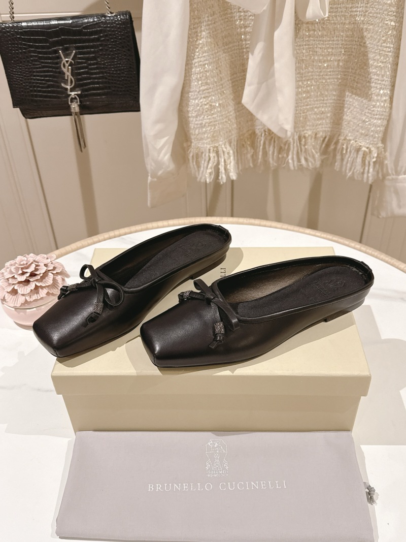 Черные женские лоферы с бантом Brunello Cucinelli