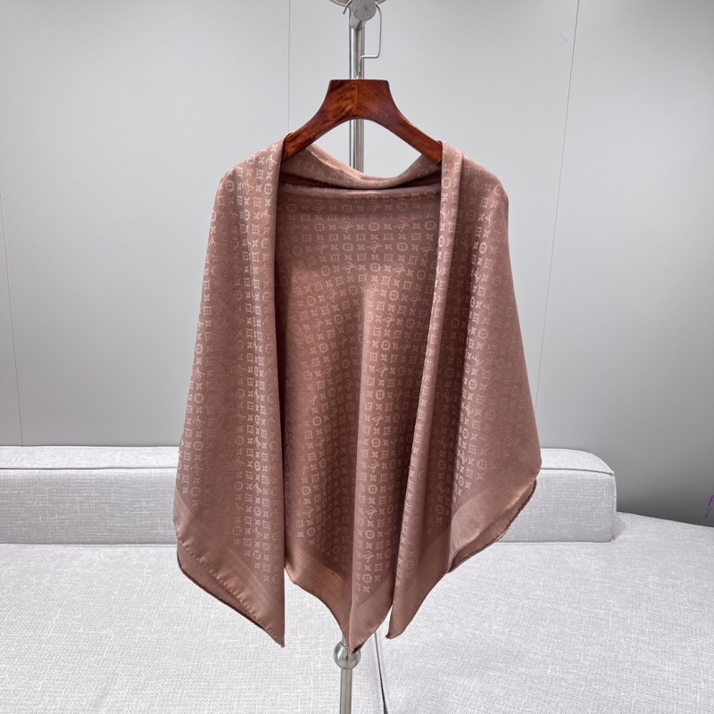 Шарф Louis Vuitton Evermore, цвет капучино, размер 120x120 см Без бренда