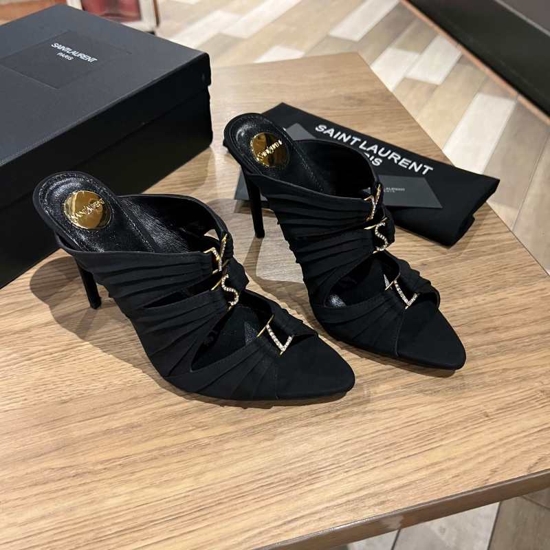 Сандалии Saint Laurent с декором из букв YSL