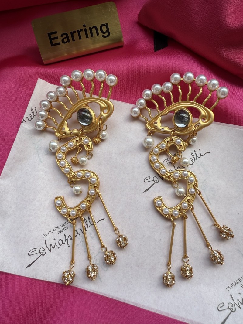 Серьги Schiaparelli с жемчугом и стразом