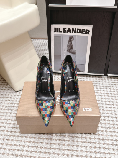 Женские туфли Christian Louboutin, разноцветный принт