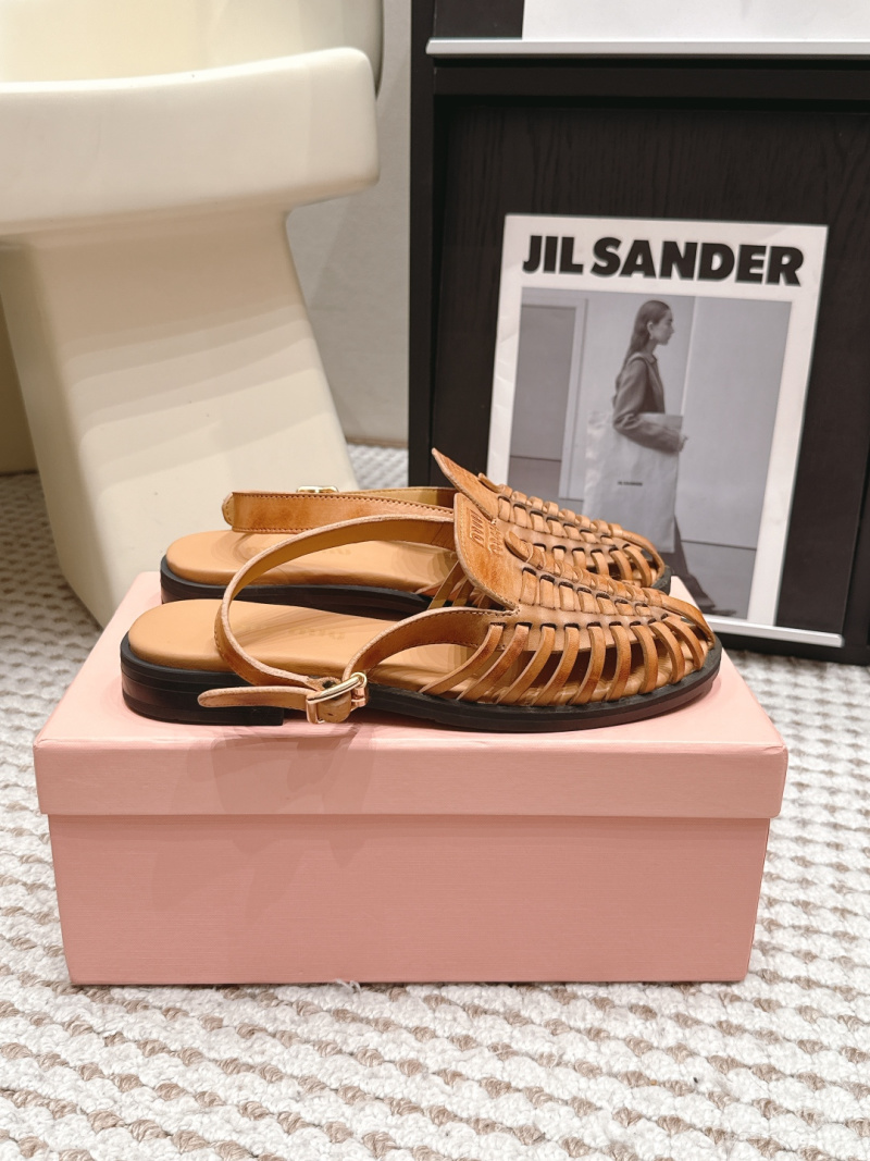 Плетеные кожаные сандалии Miu Miu