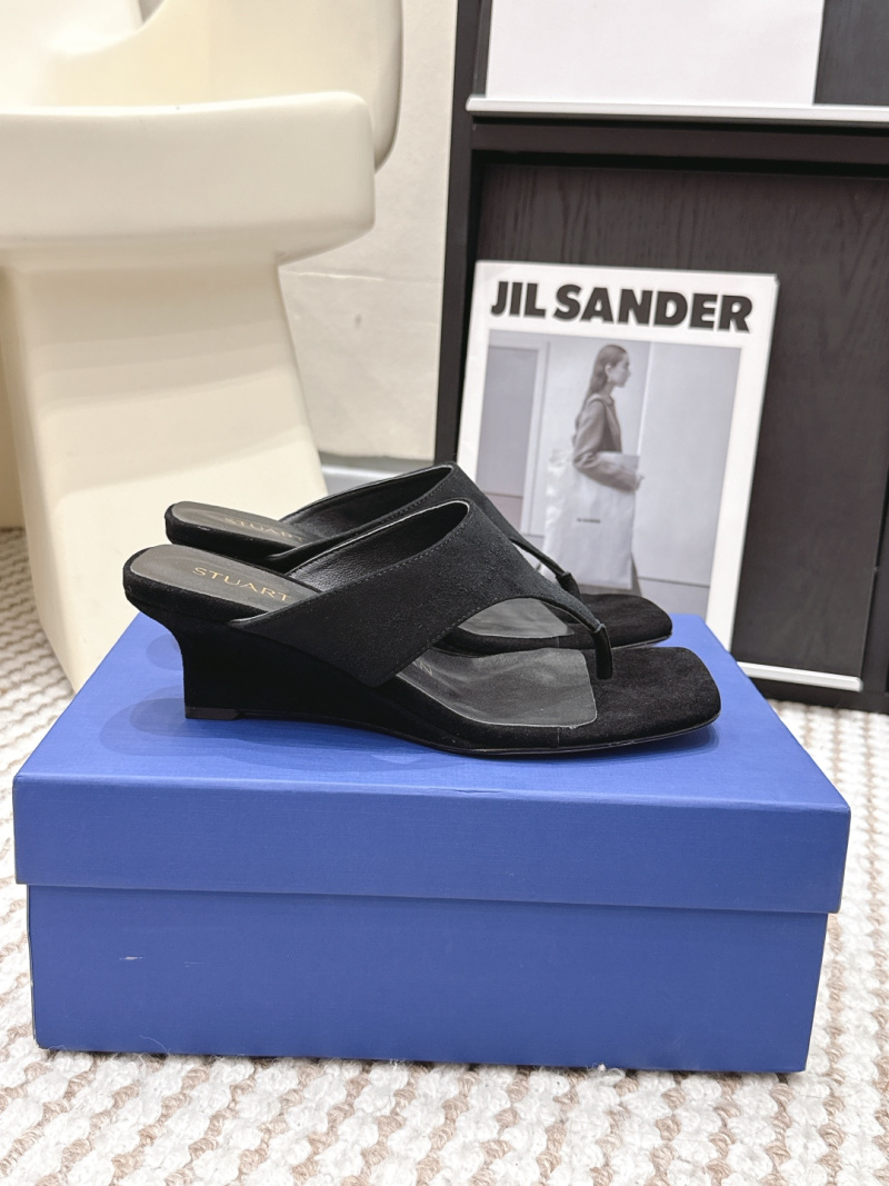 Женские черные замшевые босоножки на толстом каблуке, STUART WEITZMAN