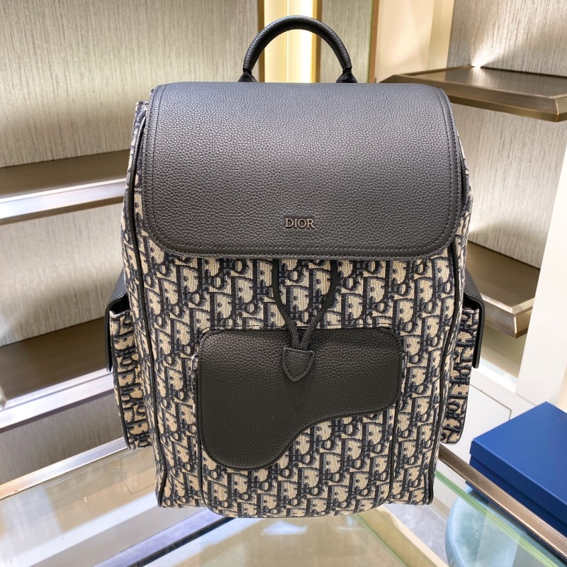 Мужской рюкзак с монограммным принтом и кожаным декором Dior