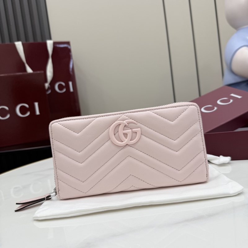 Портмоне Gucci розовое с логотипом GG