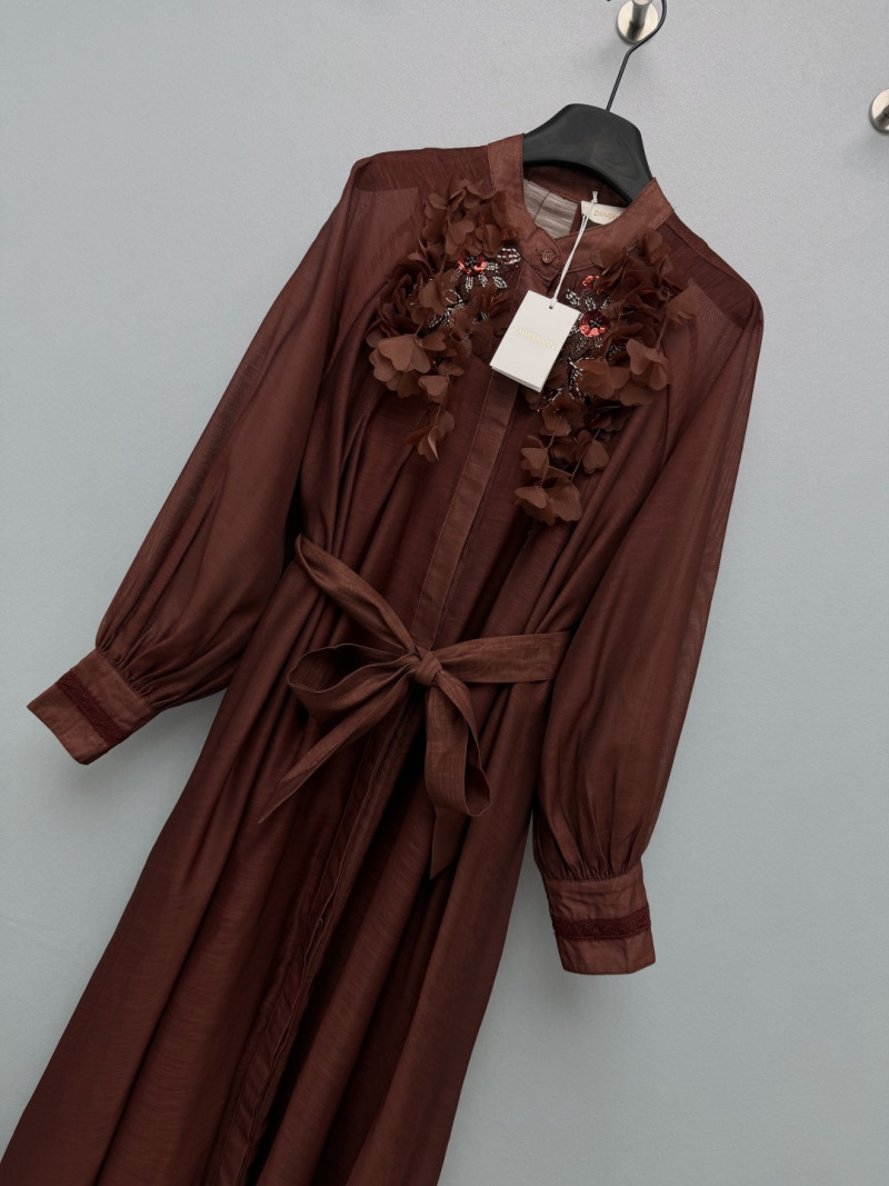 Платье Zimmermann с вышивкой и поясом