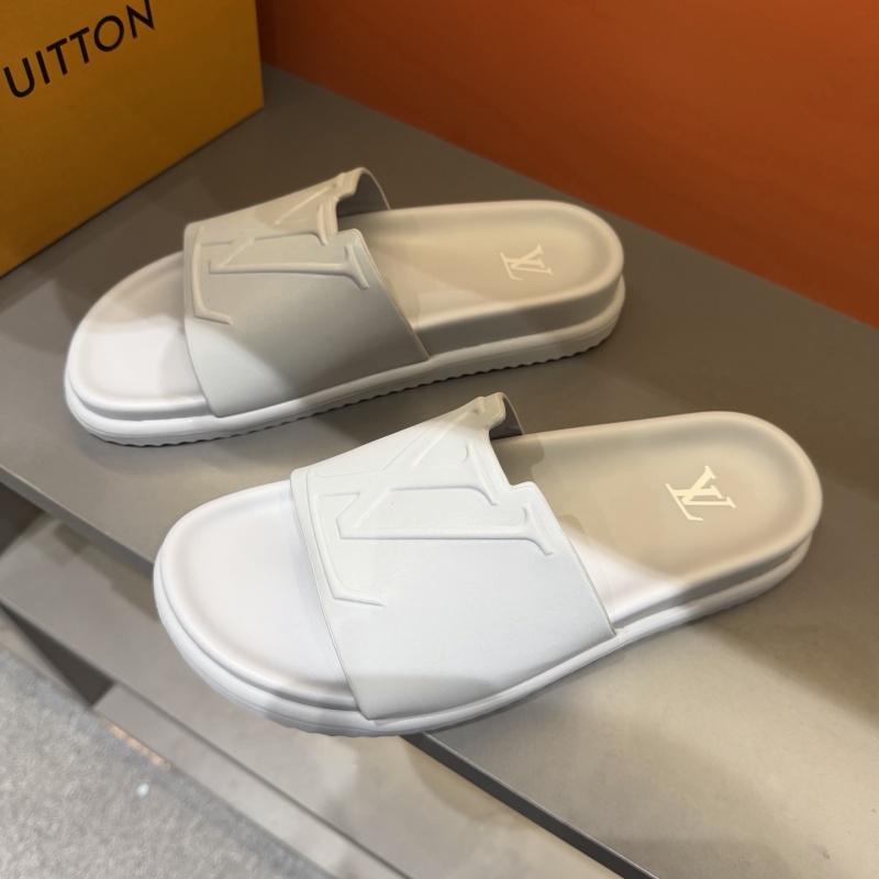 Мужские шлепанцы с логотипом LV, белые Louis Vuitton