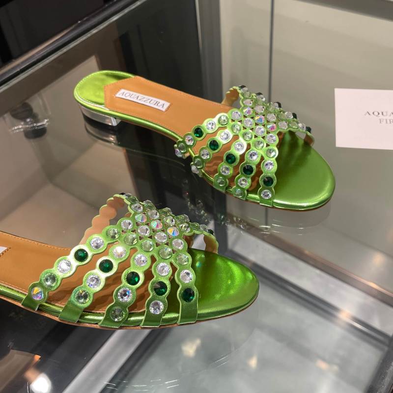 Босоножки Aquazzura женские зеленые