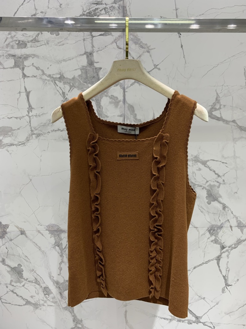 Вязаный топ Miu Miu с оборками женский
