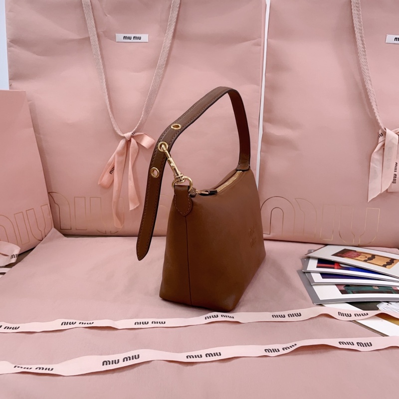 Сумка Miu Miu из мягкой кожи, коричневая