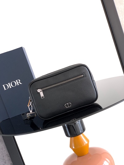 Черное кожаное портмоне Dior с молнией