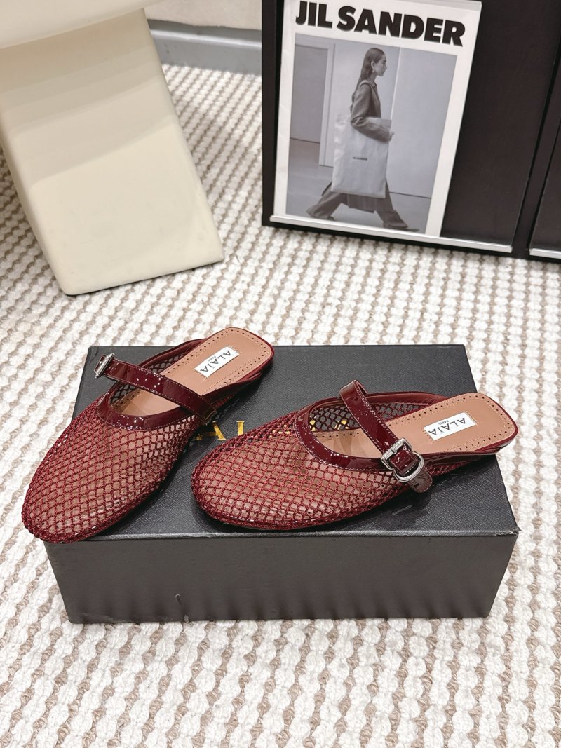Мюли с ажурной сеткой и ремешком на щиколотке Alaïa