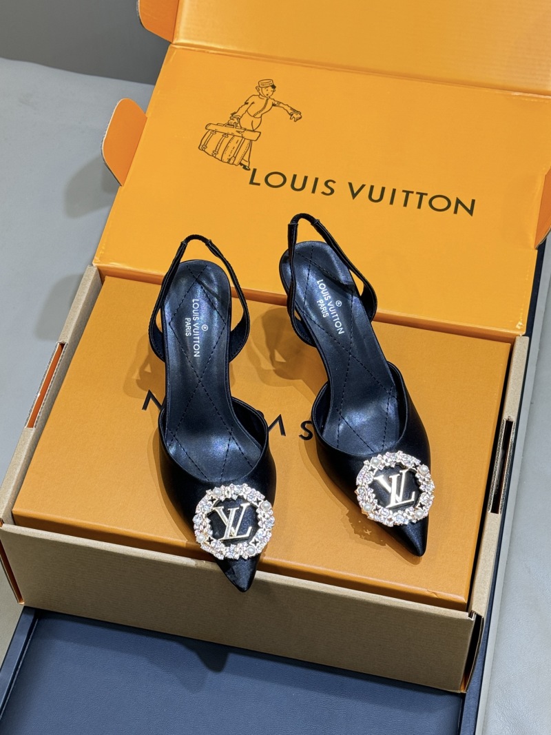 Женские туфли с заклепкой со стразами, чёрные Louis Vuitton