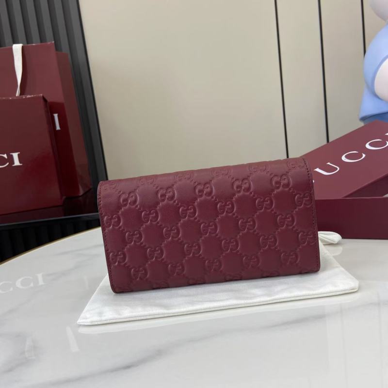 Портмоне Gucci бордовое с монограммой