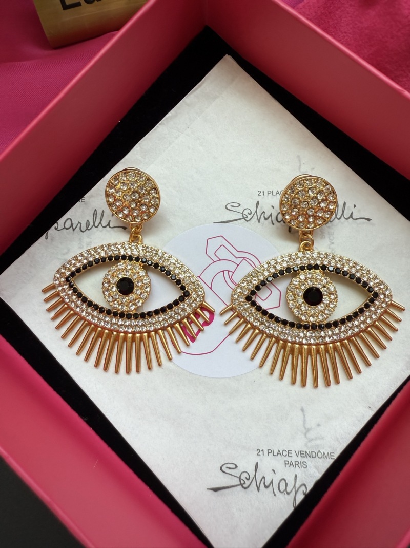 Серьги в форме глаза с кристаллами Schiaparelli