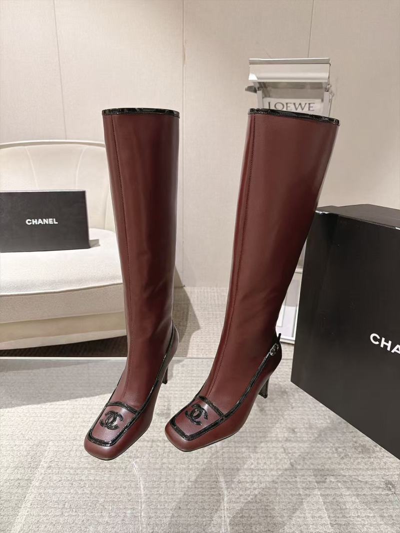 Женские сапоги Chanel с квадратным носком