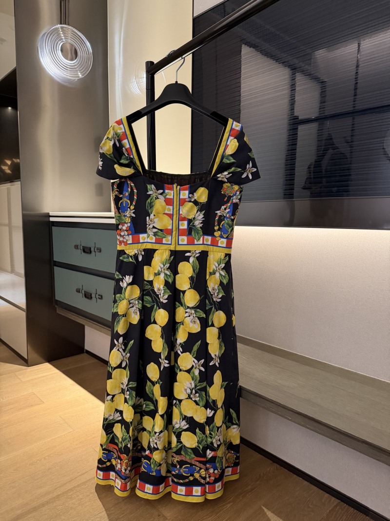 Повседневное платье с принтом лимонов Dolce & Gabbana