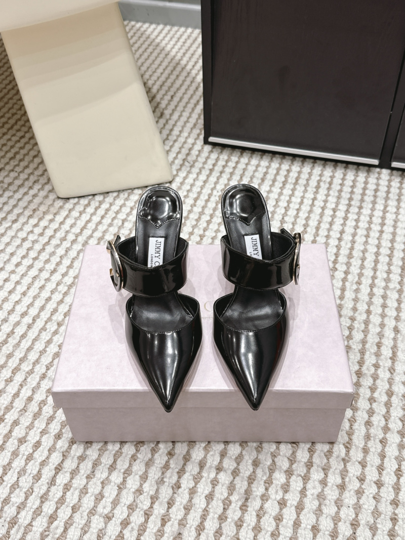 Женские лакированные туфли на каблуке с пряжкой Jimmy Choo