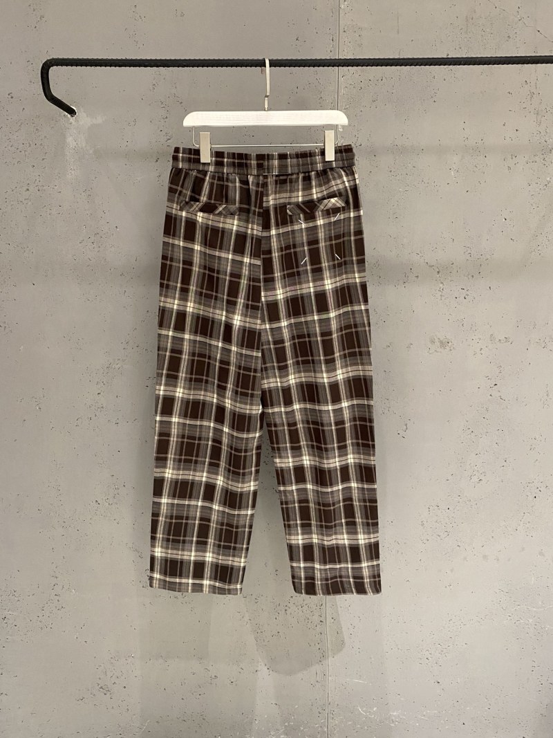 Свободные хлопковые брюки в клетку Maison Margiela