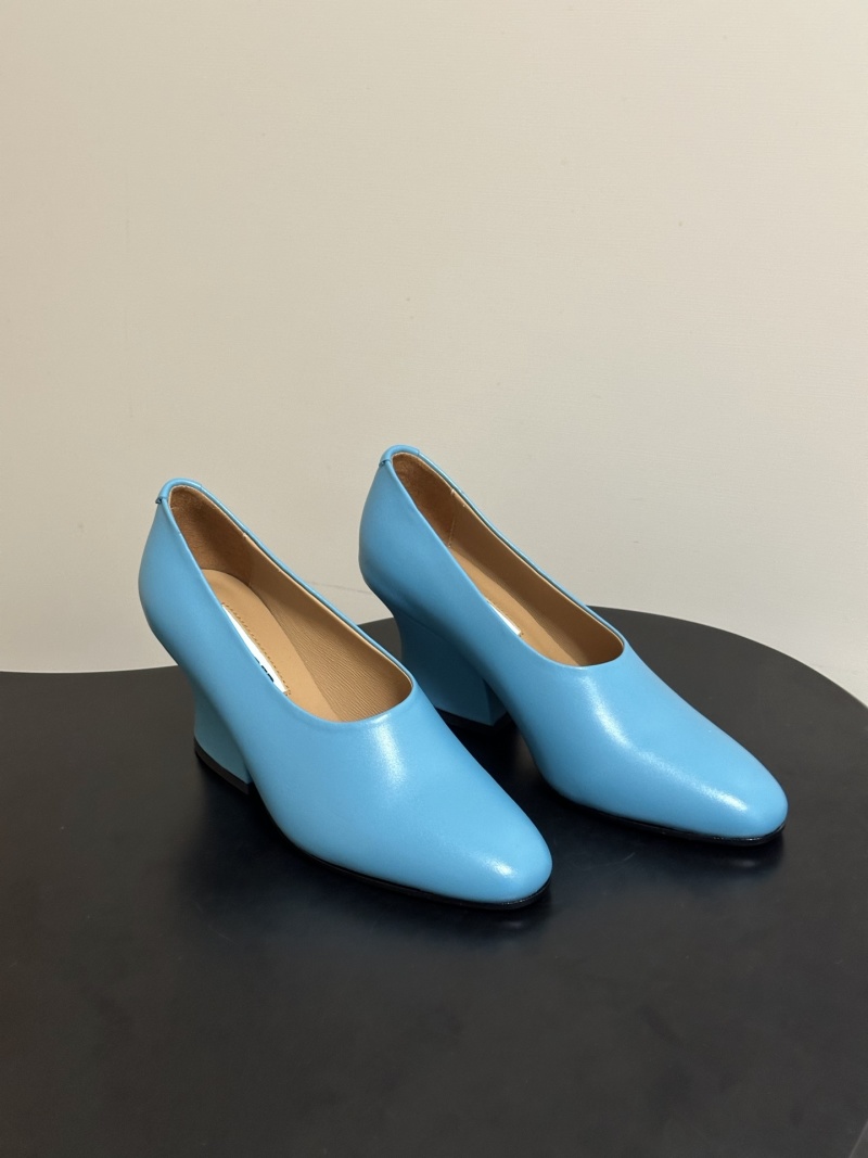 Женские туфли Jil Sander голубые, каблук 5.5 см