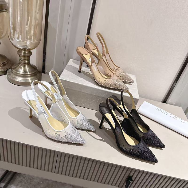 Женские туфли Jimmy Choo с открытым носом и сетчатыми вставками