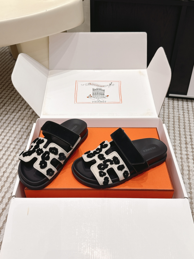 Шлепанцы Hermes с принтом Hermès
