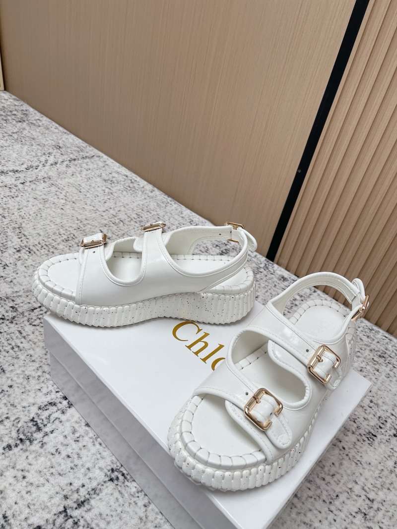 Женские белые босоножки на платформе Chloé