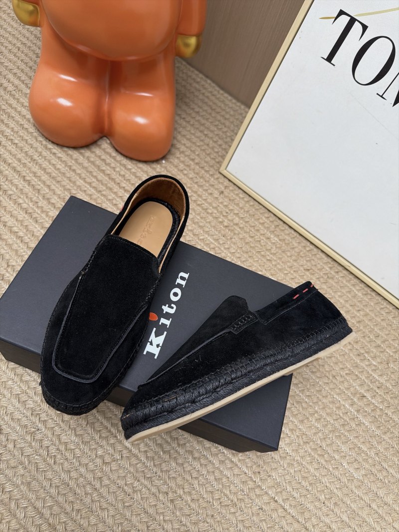 Мужские слипоны Kiton черного цвета