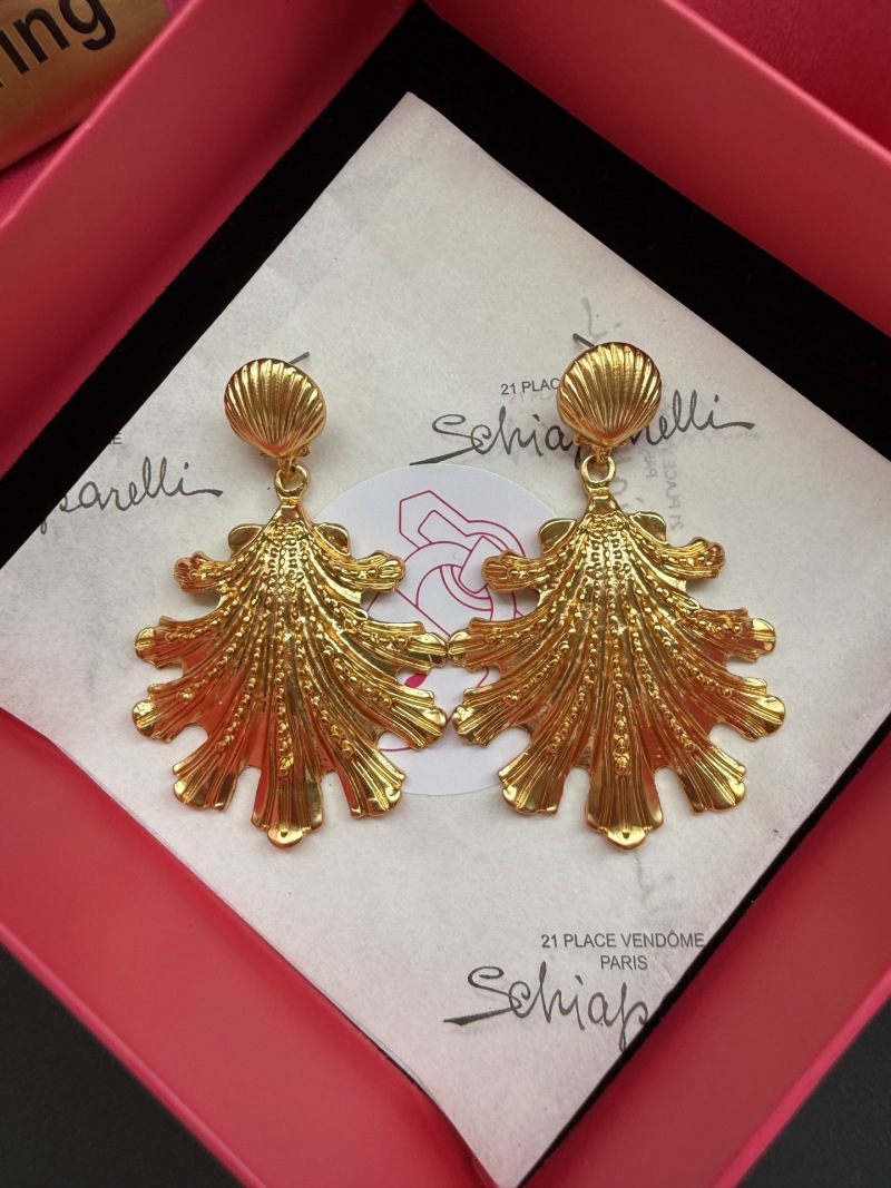 Золотистые серьги в виде морских ракушек Schiaparelli