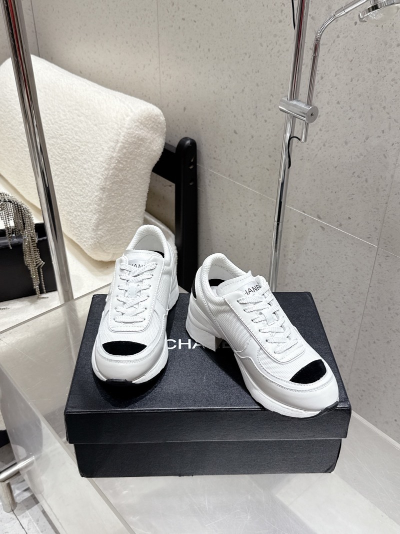 Женские кроссовки с логотипом, белый цвет Chanel