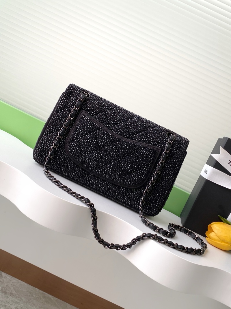 Черная сумка CF с кристаллами Chanel