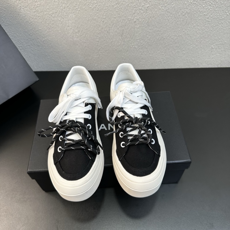 Кеды черные с белой подошвой Chanel