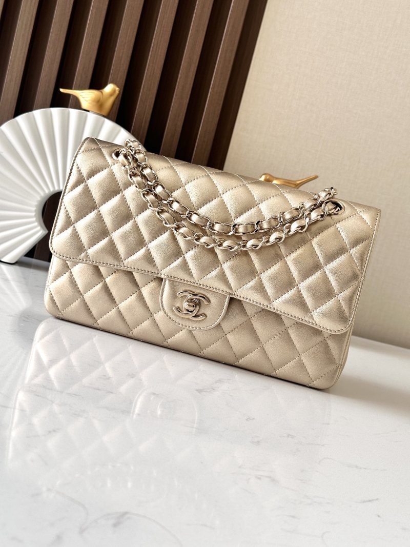 Женская сумка через плечо, золотистый металлик Chanel
