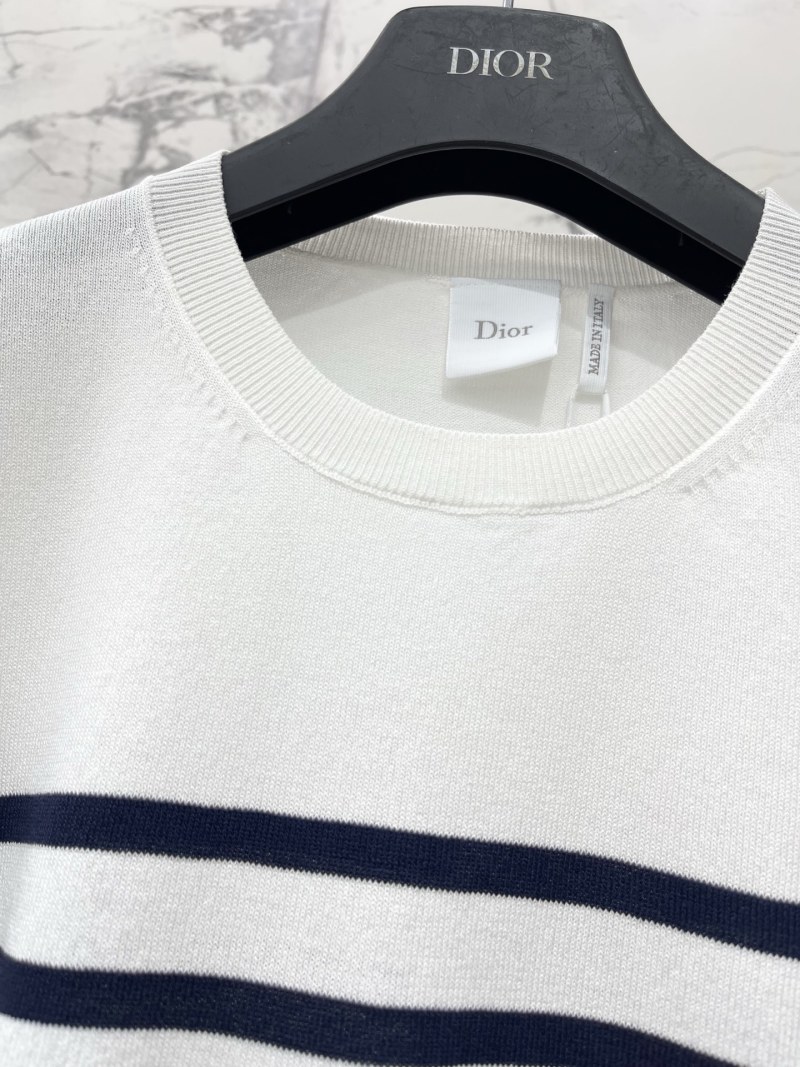 Вязаная футболка Dior с контрастными полосками