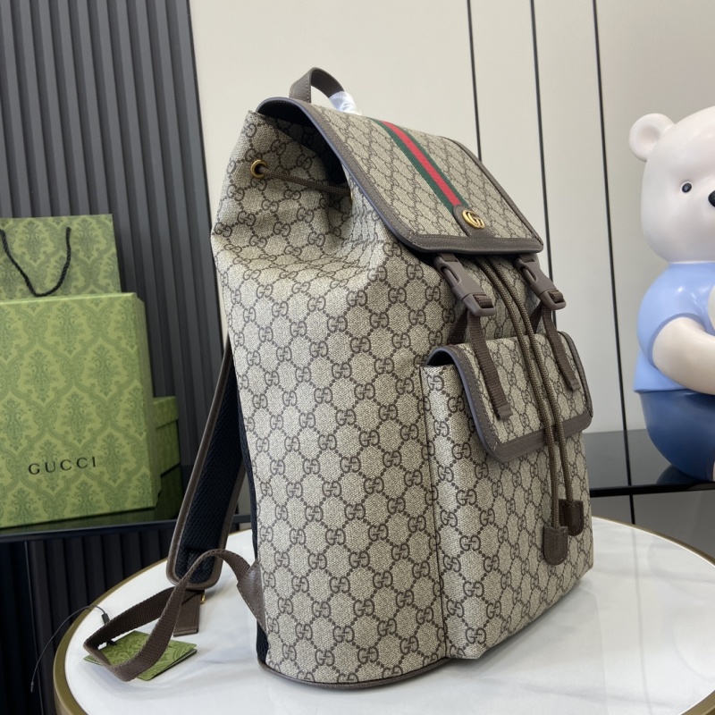 Рюкзак Gucci с монограммой и кожаной отделкой