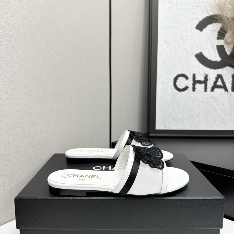 Женские шлёпанцы Chanel с бабочкой