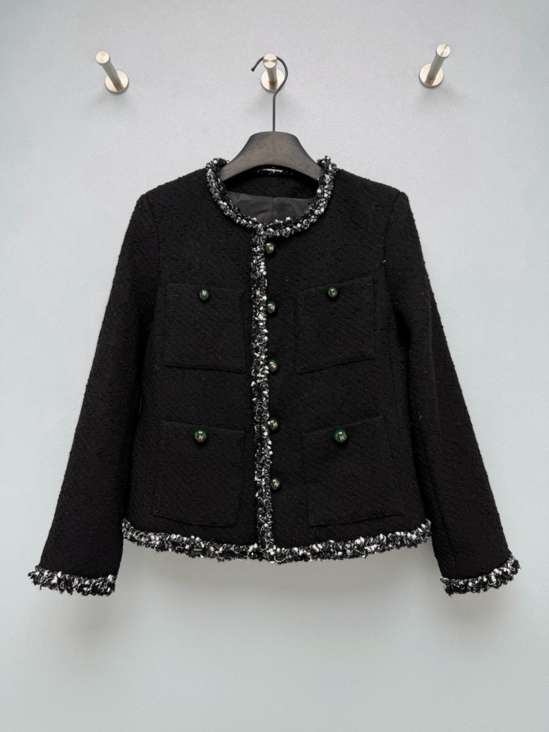 Чёрная куртка Chanel с бахромой